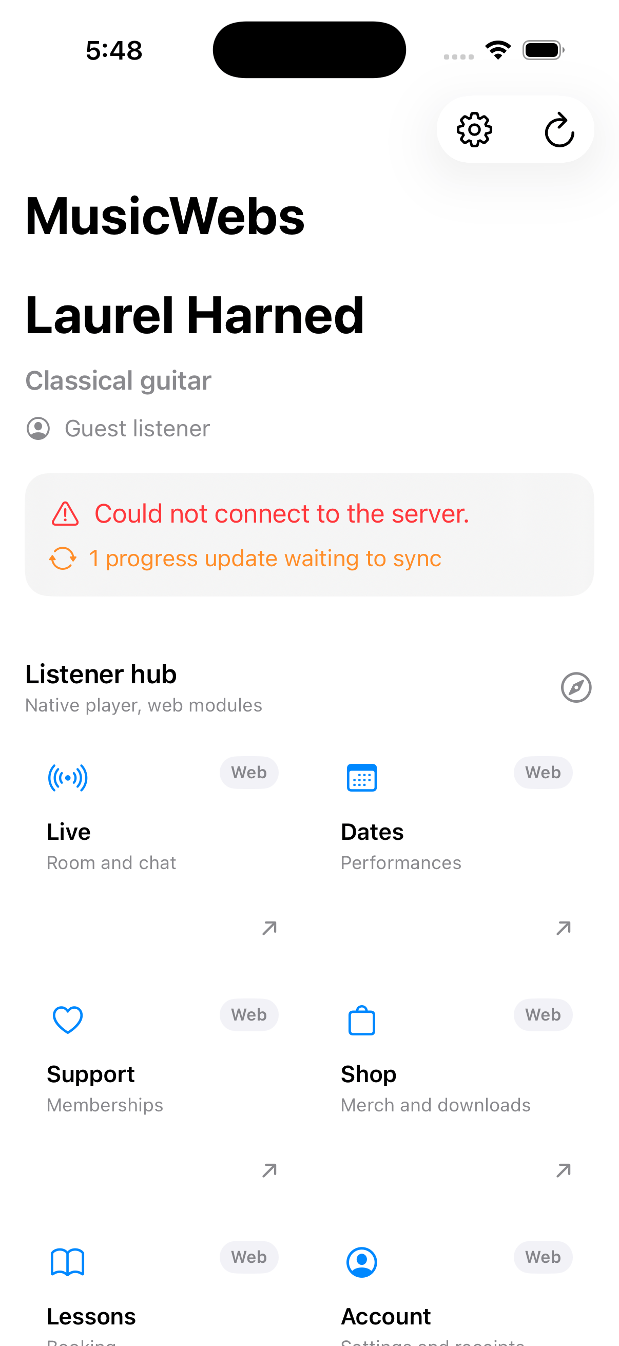 iOS app showing a pending progress update waiting to sync