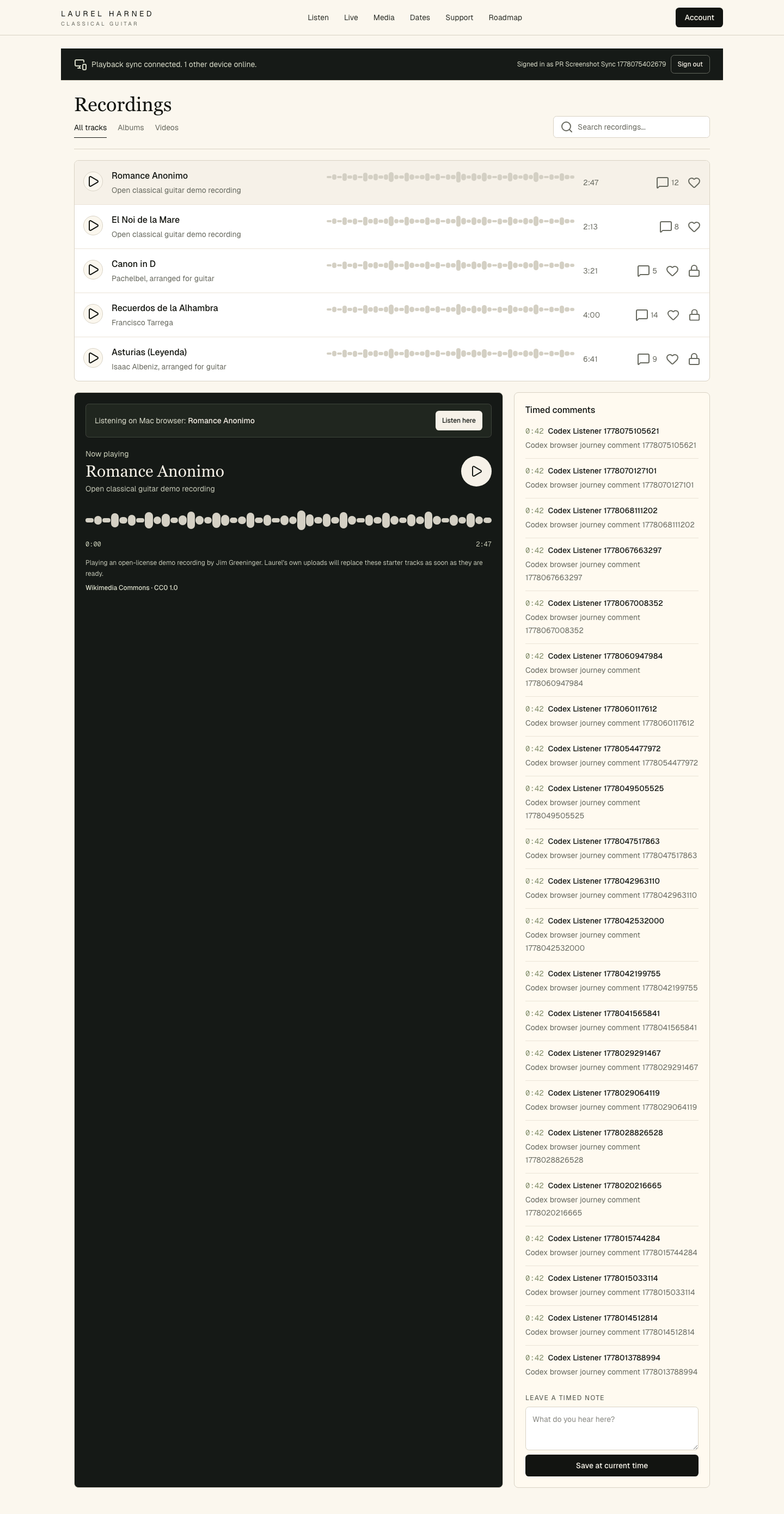 Cross-device playback coordination state