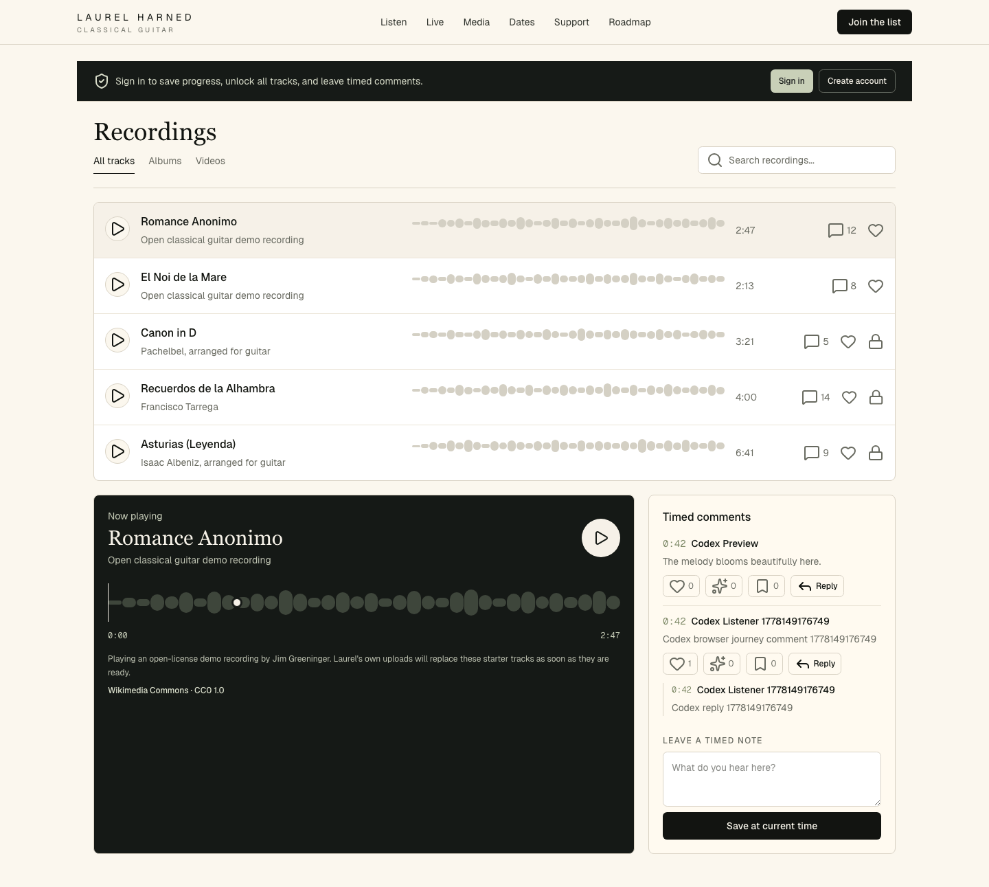 Waveform comments, replies, and reactions