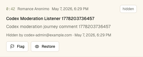 Admin timed-comment moderation controls